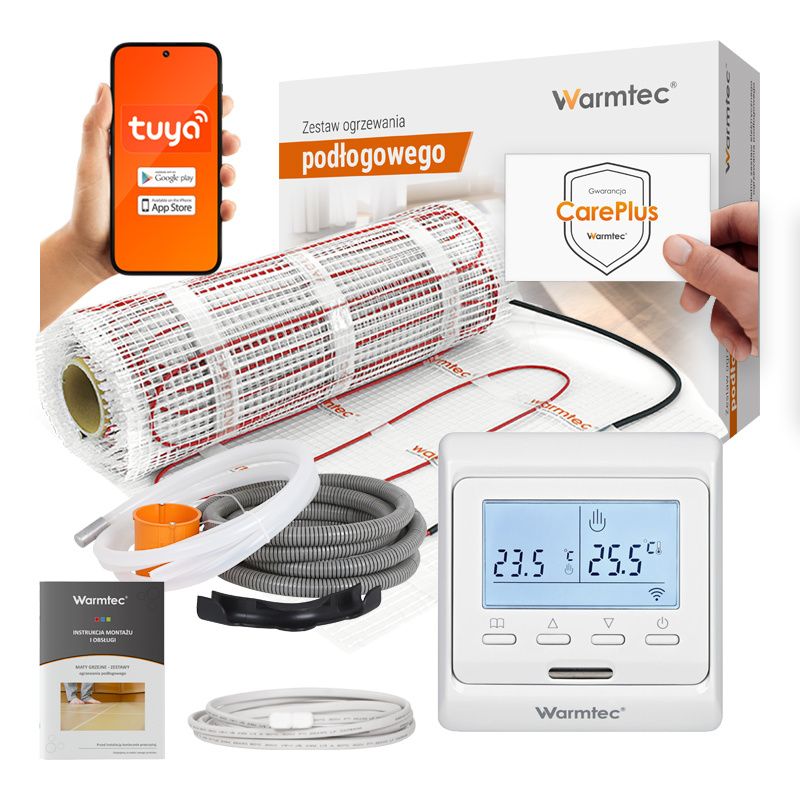 Mata grzewcza grzejna pod płytki Warmtec 8m² 170W/m² WiFi zestaw DS2-80/T510 1szt.