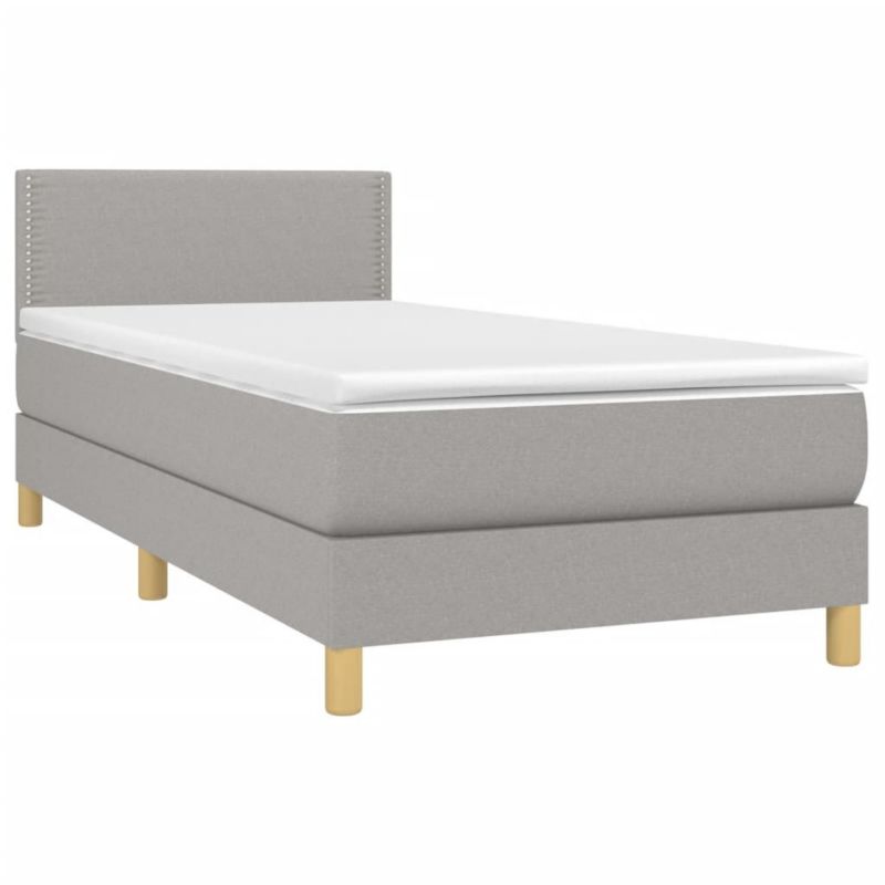 Łóżko kontynentalne WaszeMeble 100x200 cm jasnoszare WM-3133613 1 szt.