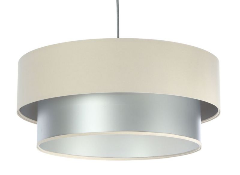 Lampa Bps Koncept wisząca DOUBLE CREAM 40 kremowa/srebrna 1 szt