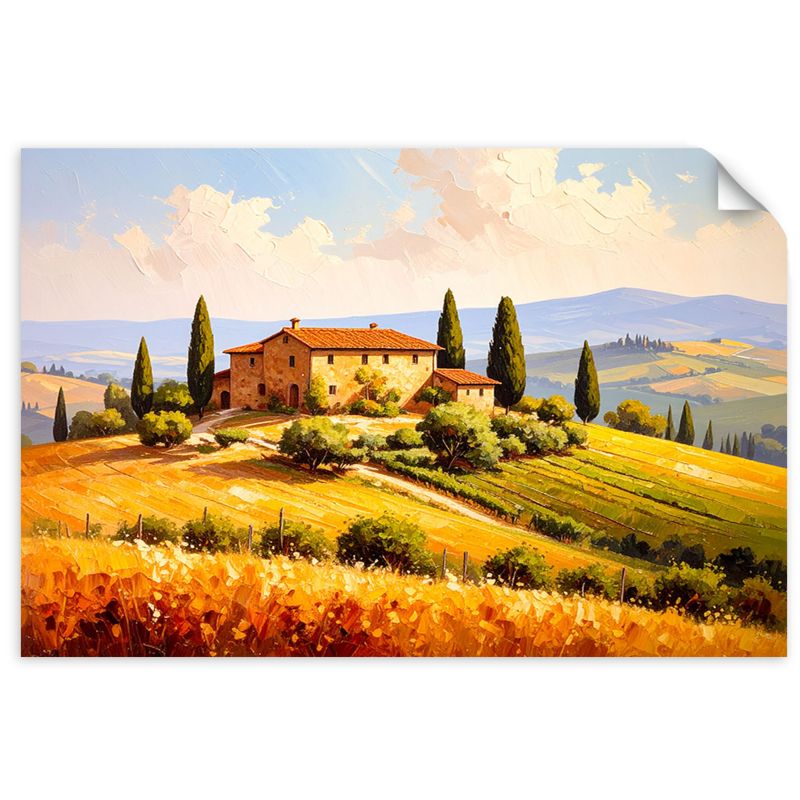 Naklejka na ścianę do salonu sypialni Feeby Toskania Krajobraz Widok 90x60cm 1szt