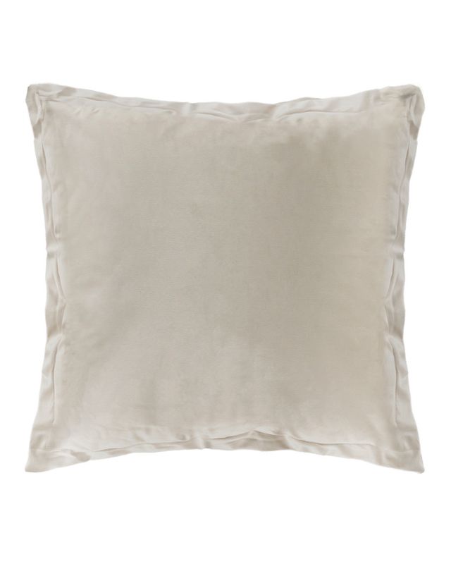 Poduszka dekoracyjna welurowa Puro Beige Mazovia 45x45cm ozdobne obszycie, beżowa, kremowa, zdejmowana poszewka 1szt.