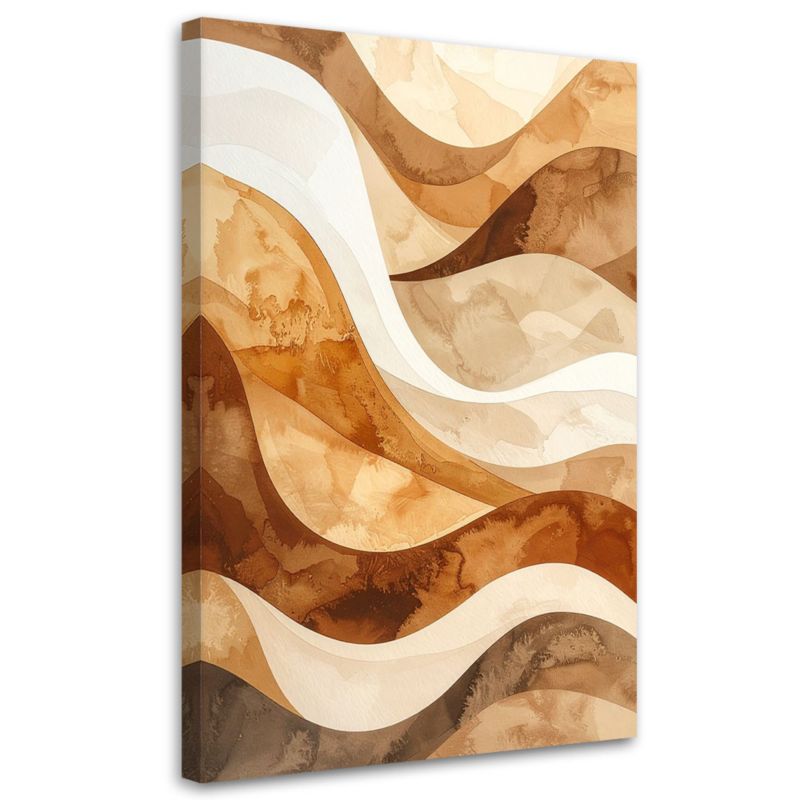 Obraz do salonu sypialni biura loftu Feeby Fale linie abstrakcja w odcieniach beżu 80x120cm 1szt