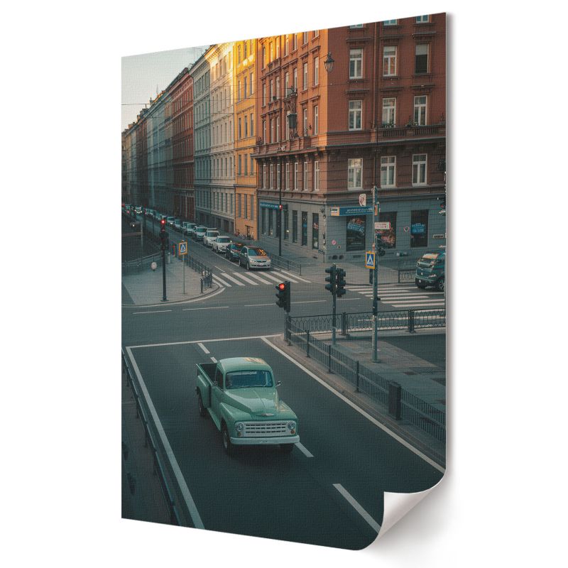 Plakat na ścianę Wallfluent Format A2 Miejska ulica retro Artysta Kometa 1 szt.