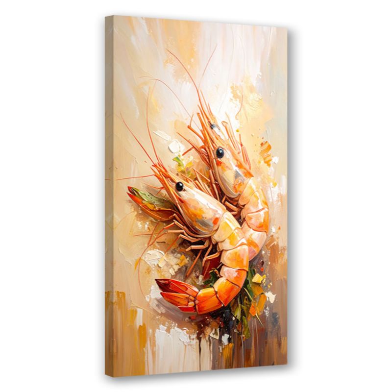 Obraz do kuchni baru restauracji Feeby Krewetki Owoce morza Sushi 40x80cm 1szt