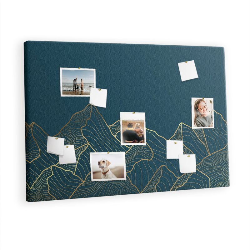 Organizer Ścienny Tablica Korkowa Na Płótnie Tulup 120x80 cm Szkic gór Pinezki kolorowe 1 kpl