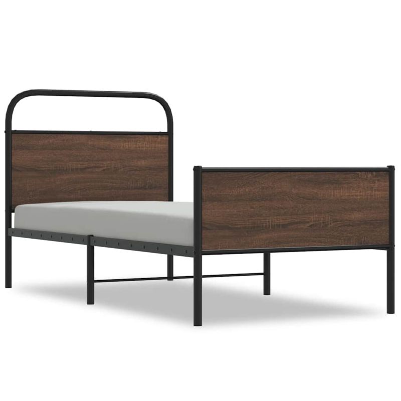 Rama łóżka WaszeMeble 120x210 cm Brązowy dąb metal WM-4100496 1 szt.