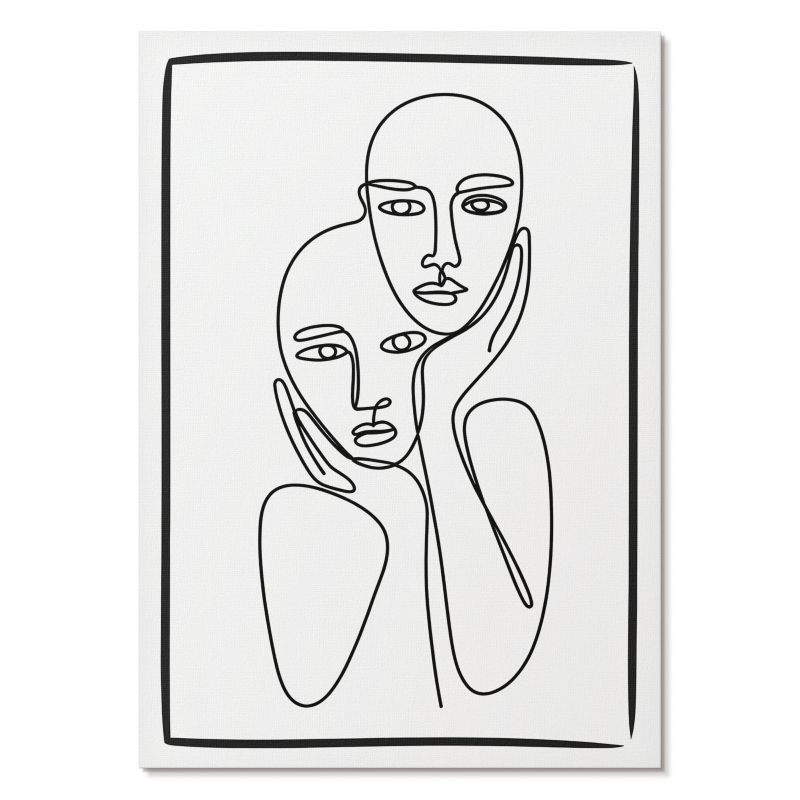 Plakat na Ścianę Tulup 42x59,4 cm (A2) Twarze liniowe Do sypialni, salonu, biura 1 szt.
