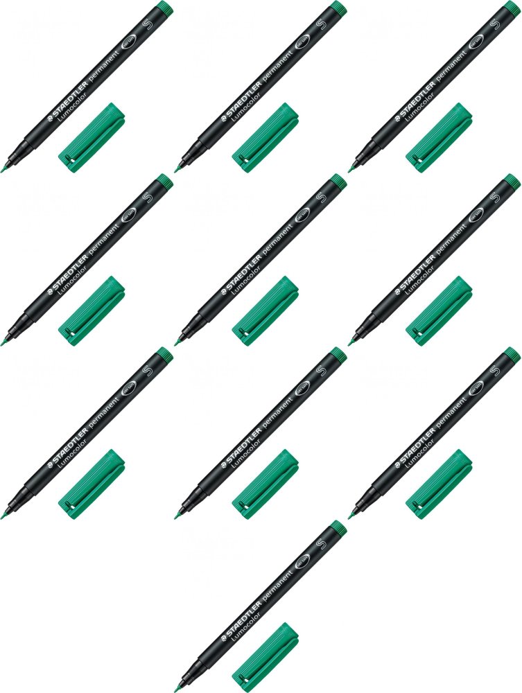 10x Foliopis Staedtler Lumocolor, okrągła, 0.4 mm (S), zielony