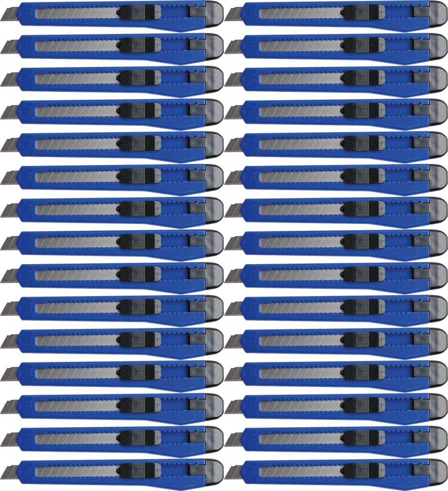 48x Nożyk z wymiennym ostrzem D.Rect 2085, mały, 9 mm, mix kolorów