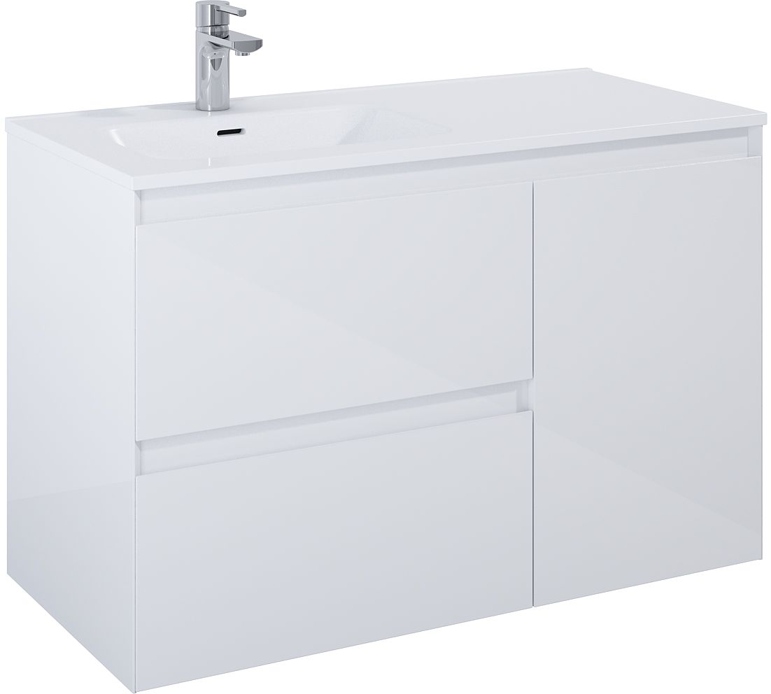 Darmowa Dostawa - Szafka 100x45.8x63.5 cm podumywalkowa wisząca biała Elita Split RE011006058060