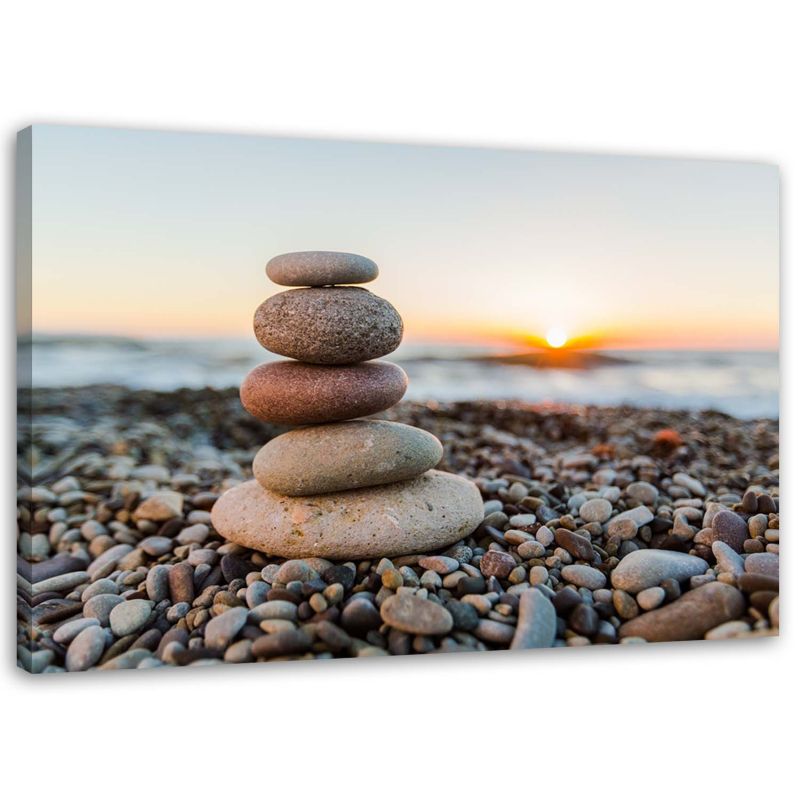 Obraz na płótnie Feeby Kamienie zen na plaży 30x20cm 1szt