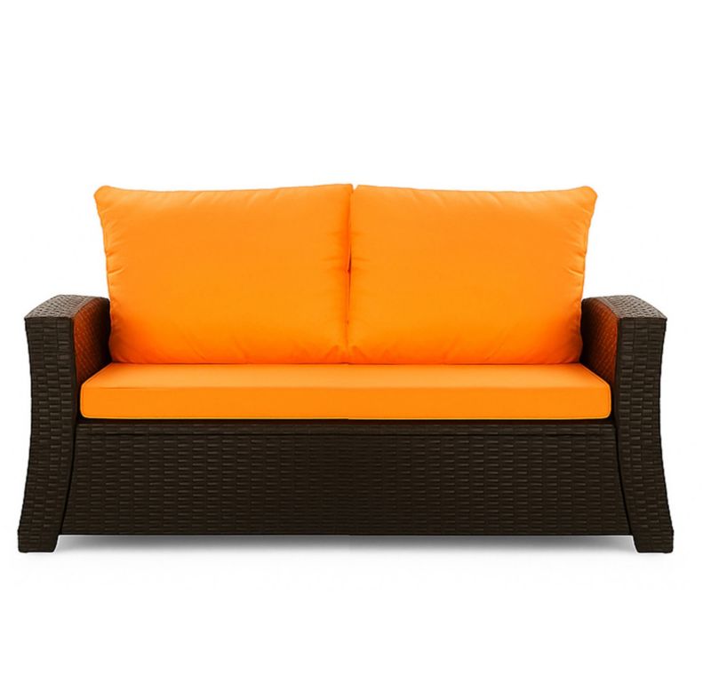 Poduszka ogrodowa na sofę rattanową 3-os, Setgarden, 130x60x50cm Pomarańczowa Poduszki na meble ogrodowe-Technorattan, Mix, 1szt