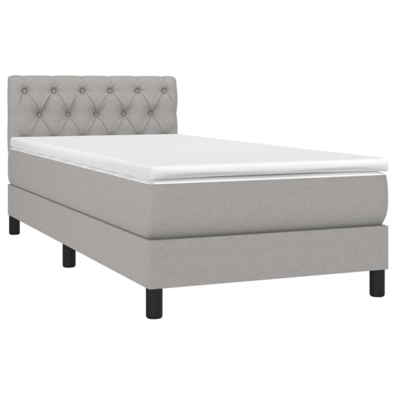 Łóżko kontynentalne WaszeMeble 80x200 cm jasnoszare WM-3133349 1 szt.
