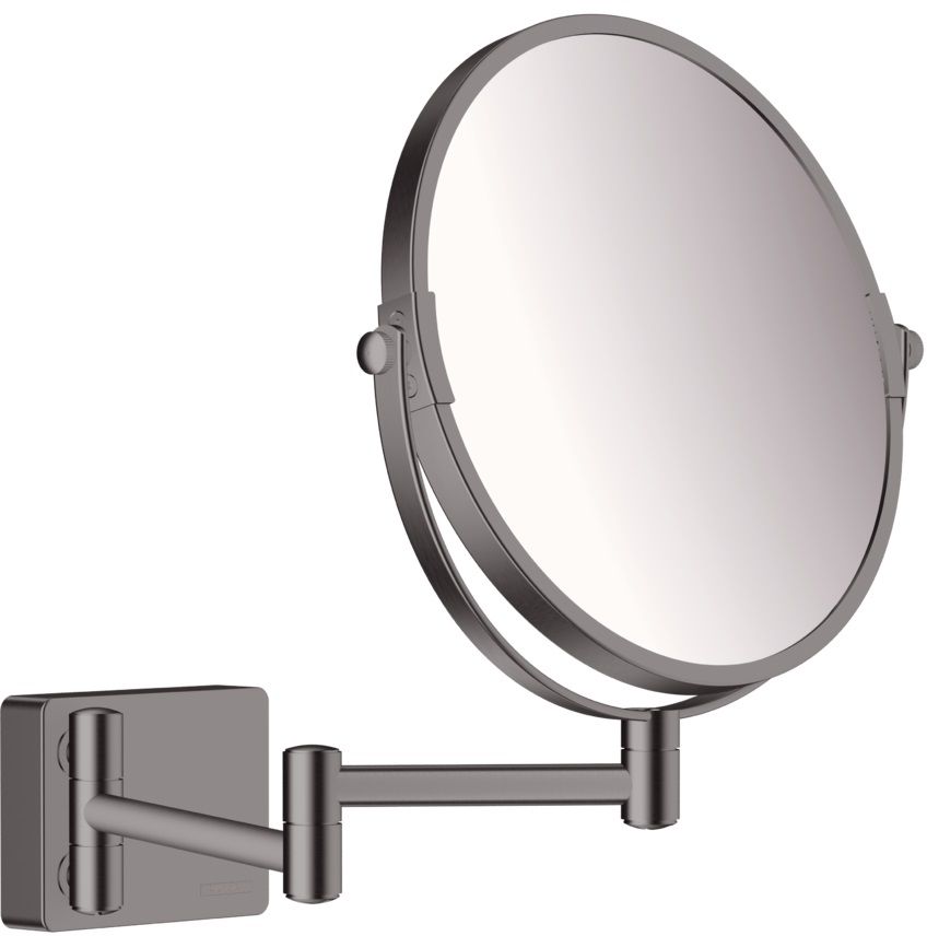 Hansgrohe AddStoris lusterko kosmetyczne 24,6x24,6 cm okrągłe czarny chrom szczotkowany 41791340
