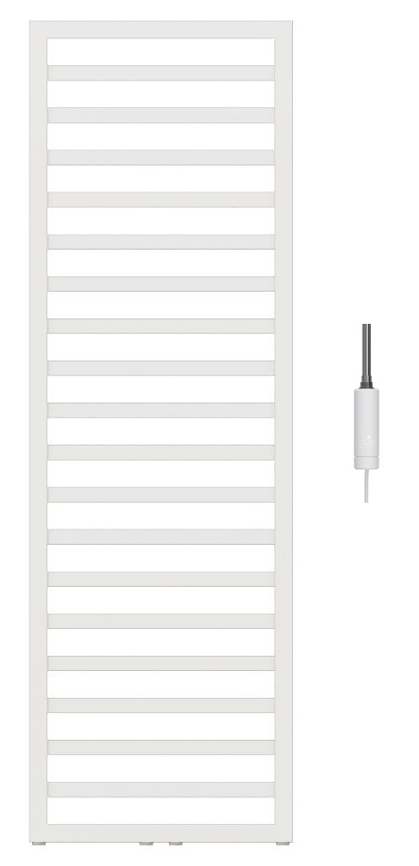 Zestaw Zehnder Quaro grzejnik łazienkowy 140,3x45 cm biały z grzałką elektryczną IHC Control 300 W (QA140-045, 857981)