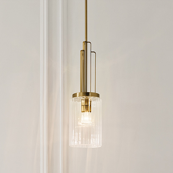 Quintiesse Kimrose lampa wisząca 1x40 W szczotkowany naturalny mosiądz QN-KIMROSE-MP-BNB