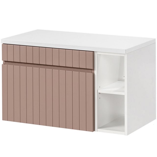 COMAD Zestaw mebli ICONIC ROSE 2 szafki z blatem ICONIC WHITE 80 cm