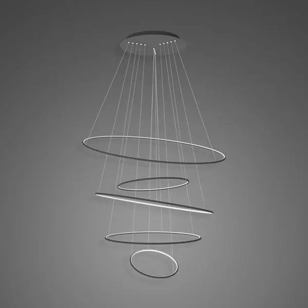 Darmowa Dostawa - Lampa wisząca 5x151 W czarna Altavola Design Ledowe Okręgi LA085P120in4kblack