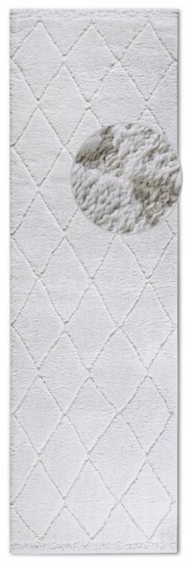 Dywan Elle Decoration Perotin 80x120 cm, śmietankowy, wzór w romby 3D, do przedpokoju, 1 szt.