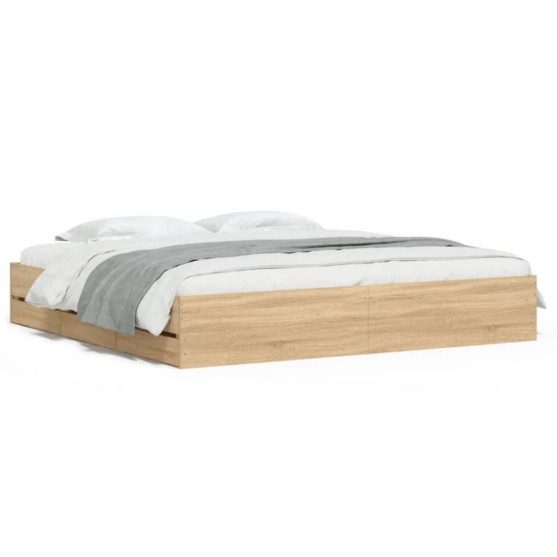 Łóżko drewniane WaszeMeble 200x200 cm brązowe WM-3207247 1 szt.