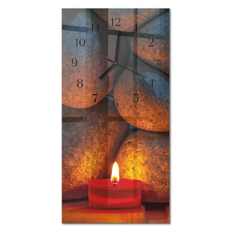 Zegar Ścienny Cichy Mechanizm Tulup 30x60 cm z Czarnymi Wskazówkami Kamienie 1 szt.