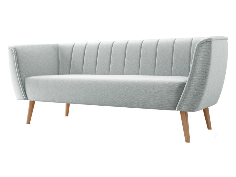 Sofa MIRJAN 24 nowoczesna Pas 3 jasnoszary plusz 1 szt.