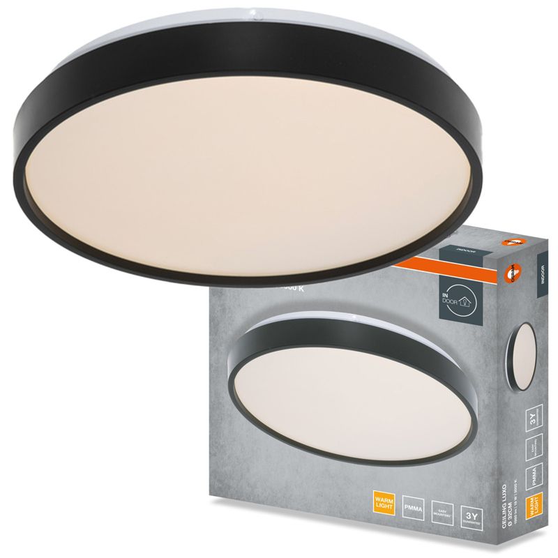 Plafon Osram Luxo Lampa Sufitowa Plafon LED 18W 990lm 3000K Czarny 1 szt.