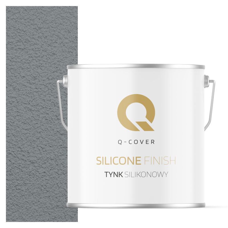 Tynk Silikonowy Elewacyjny Baranek 2.0mm Q-Cover Szary RAL7045 7KG