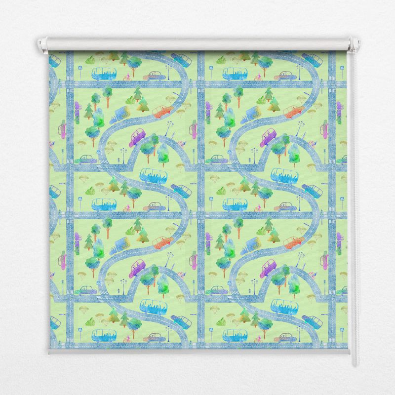 Roleta Wewnętrzna Tulup 70x140 cm Ulice Montaż do ściany/sufitu 1 szt.