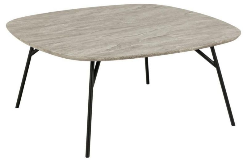 Stolik kawowy kwadratowy Caracas ACTONA szary marmur nowoczesny loft 90x90 cm do salonu 1 szt.