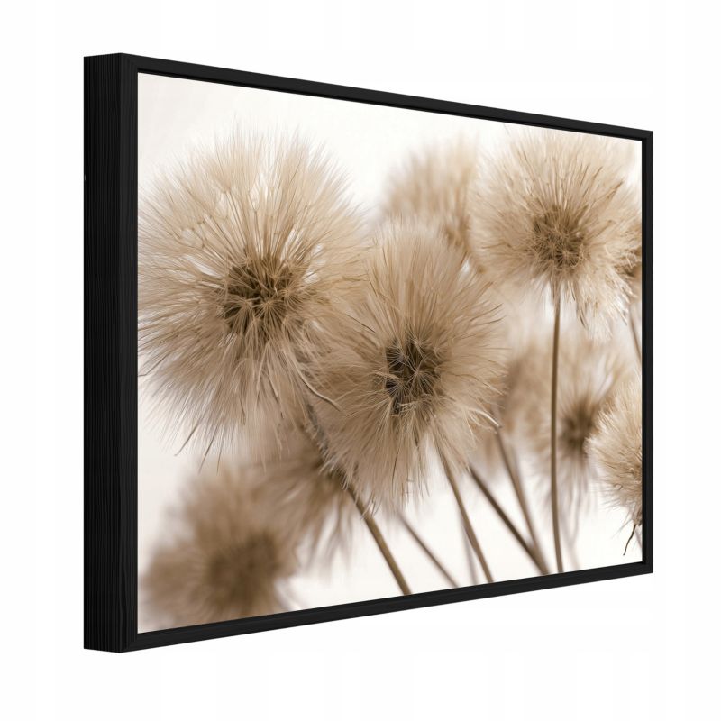 Obraz W Ramie WALLARENA Do Sypialni Salonu Na Płótnie Dmuchawce Boho Kwiaty Beżowy 120x80 cm PPR16142O20 1 szt.