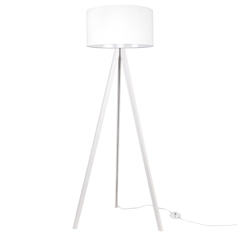 Lampa podłogowa trójnóg Light Home Gaja 1x E27 60W walec biały/biały 1szt.