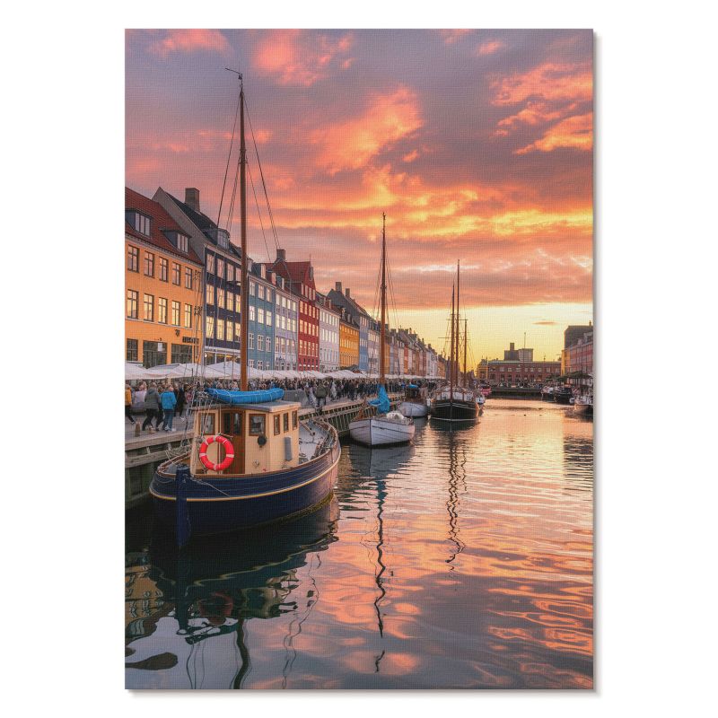 Obraz Plakat Canvas Tulup 21x29,7 cm (A4) Kolorowe nabrzeże Do salonu, sypialni, biura 1 szt.