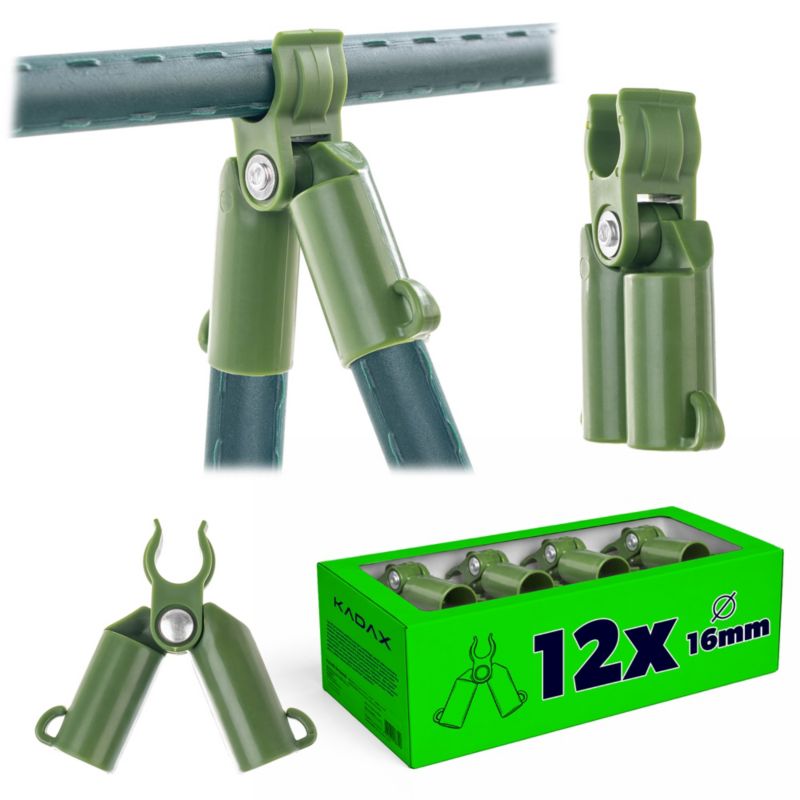 Łącznik KADAX Kątowy Szczytowy Do Tyczek Pomidorów Regulowany 16mm 12 szt.