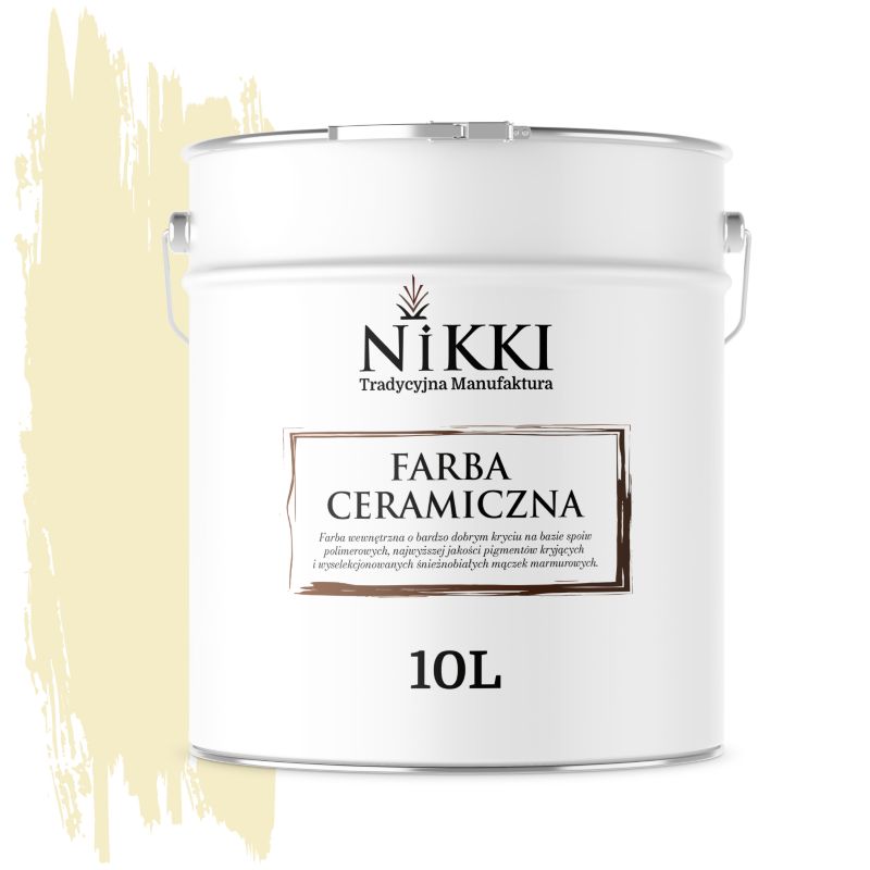 Farba Ceramiczna Wewnętrzna Ściany i Sufity NIKKI Blady żółty H6883 Głęboki Mat 10L