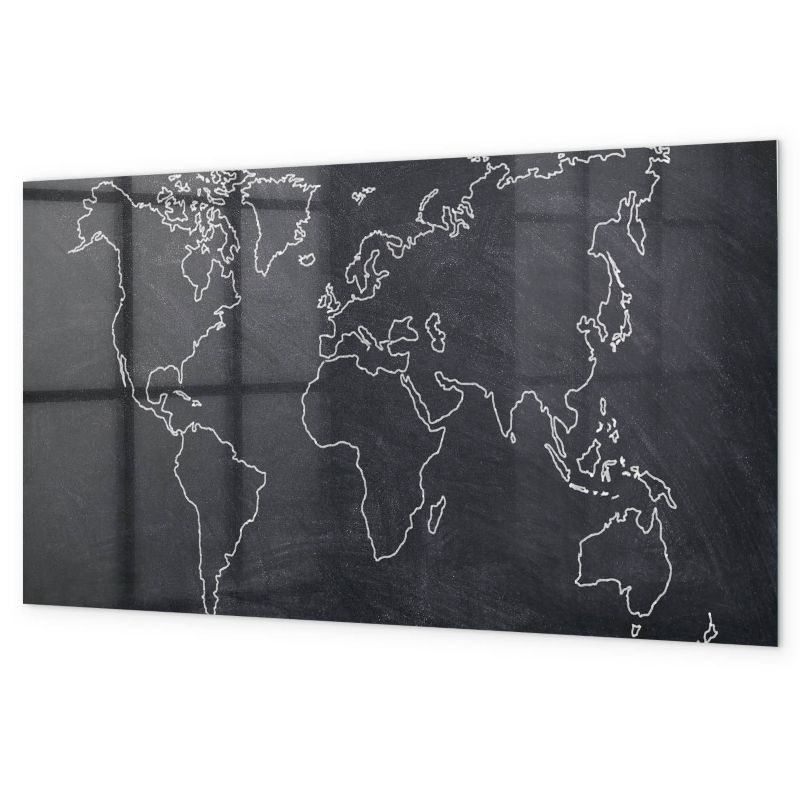 Magnetyczna Tablica Tulup 120x60 cm Obrys mapy świata 5 magnesów neodymowych 1 kpl