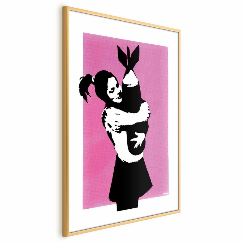 Plakat Artgeist Bombowy uścisk 21x30 cm z ramą złotą 1 szt