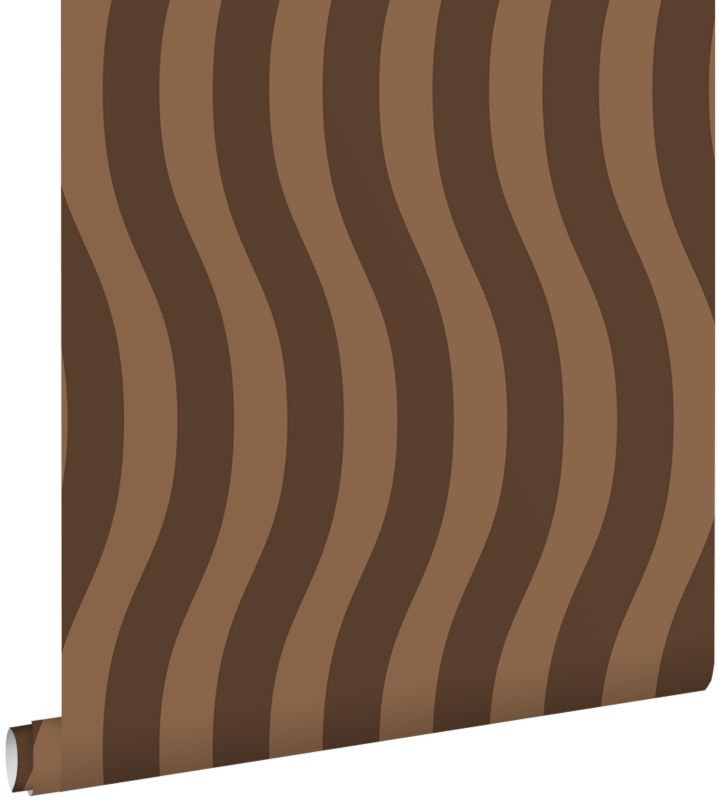 Tapeta ESTAhome faliste paski brązowym 50 x 900 cm - 1 rol.