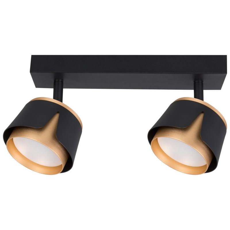 Kinkiet sufitowy lampa LED XUDO GX53 x2 ruchomy stylowy wewnętrzny czarny matowy i złoty IP20 1 szt.