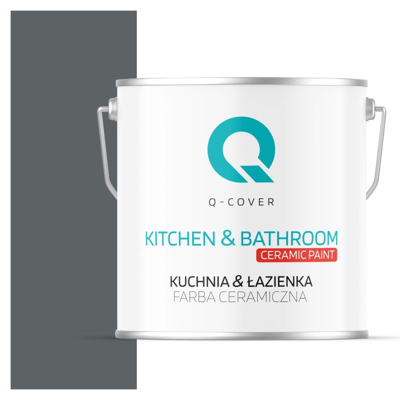 Farba Ceramiczna Kuchnia & Łazienka Q-Cover Antracyt H0912 Głęboki Mat 5L