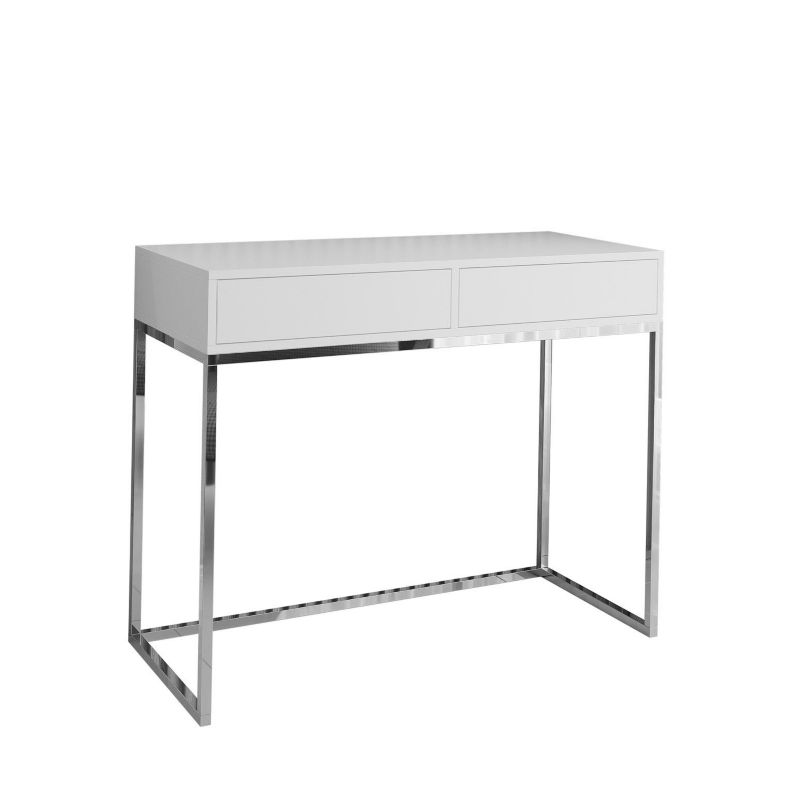 Toaletka z szufladami Bettso Cubic 100 cm w loftowym stylu na chromowanym stelażu biały 1szt.