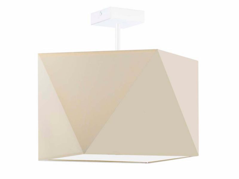 Lampa wisząca zwis Volta Light Factory żyrandol sufitowa z abażurem diament Ecru/biały BURNE P1 1szt.