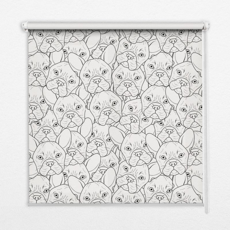 Roleta Wewnętrzna Tulup 140x140 cm Rysowane Psy Montaż do ściany/sufitu 1 szt.