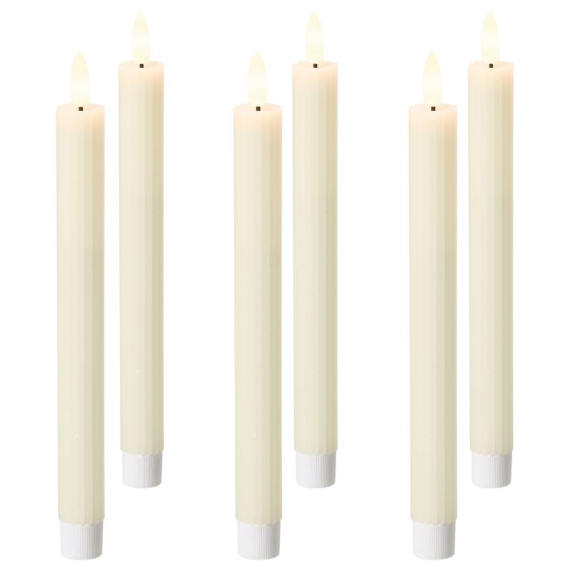 Zestaw 6 świec LED Saphir 24 cm Złamana biel 1 kpl