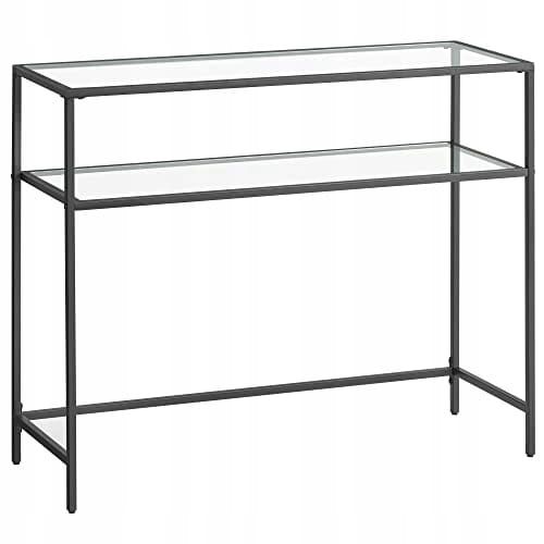 Konsola szklana Songmics 100 x 35 x 80 cm czarna metalowa szkło hartowane 1 szt.