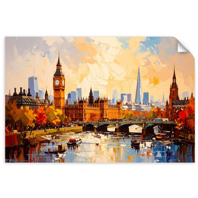 Naklejka samoprzylepna Feeby Panorama Londynu Big Ben 100x70cm 1szt