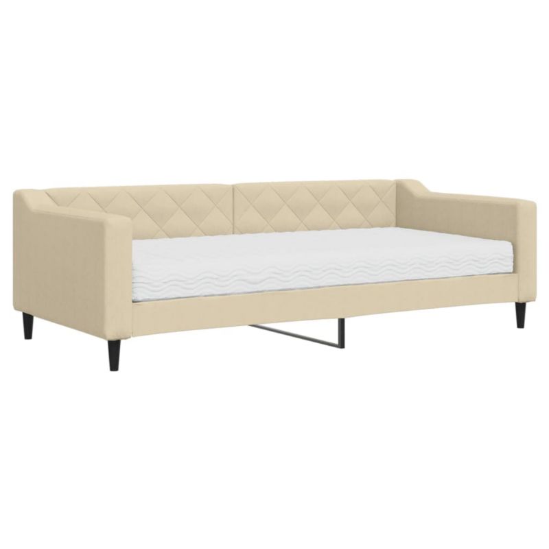 Sofa rozkładana WaszeMeble 90x200 cm Kremowy tkanina WM-3197412 1 szt.