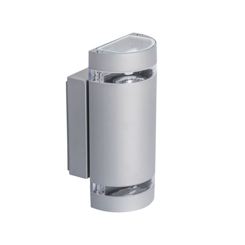 Kinkiet ścienny zewnętrzny Kanlux Zew szary półokrągły 2 x GU10 x 35W IP44 wym: 24 x 11 x 7 cm - 1 szt.