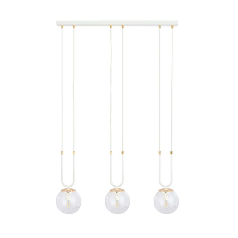 Lampa sufitowa Emibig Glam biało-przezroczysty-złota wym: 115 x 70 x 15 cm 3xE14 x 10W 1 szt.