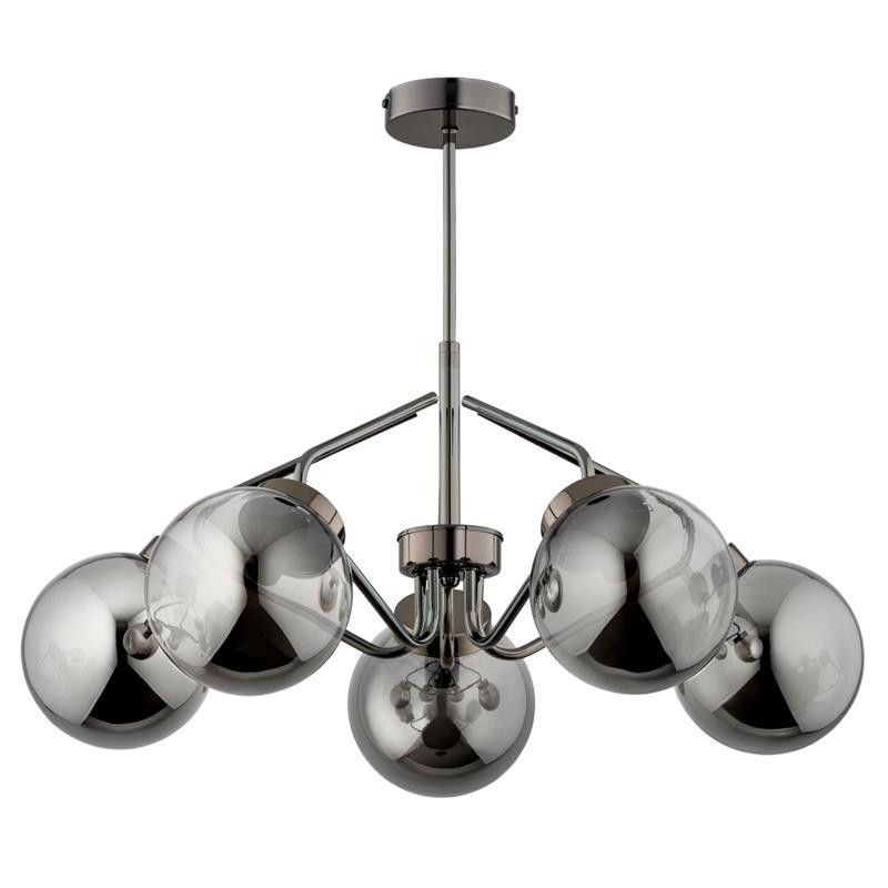 Lampa sufitowa Alfa Barsum czarny chrom wym: 48 x 58 x 58 cm 5xE14 x 10W 1 szt.